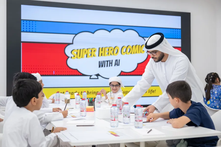 مخيم الإمارات للذكاء الاصطناعي. الصورة من وكالة الأنباء الإماراتية "وام"