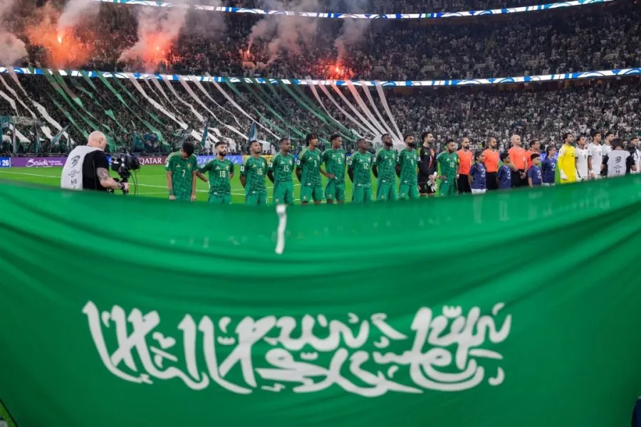 المنتخب السعودي خلال مواجهة نظيره العراق