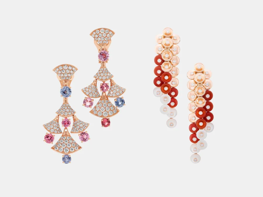 أقراط طويلة مرصوفة بالأحجار الكريمة لخريف 2025