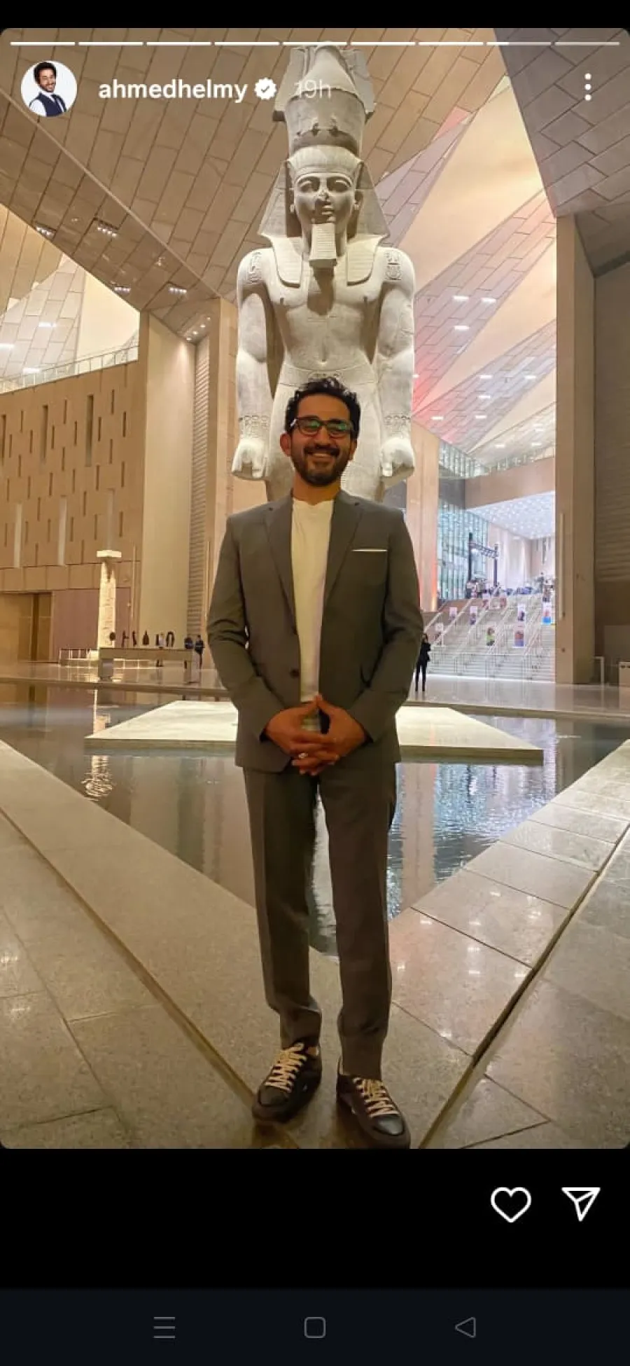 أحمد حلمي يشارك في افتتاح المتحف المصري الكبير - الصورة من خاصية القصص القصيرة بحساب أحمد حلمي على إنستغرام 