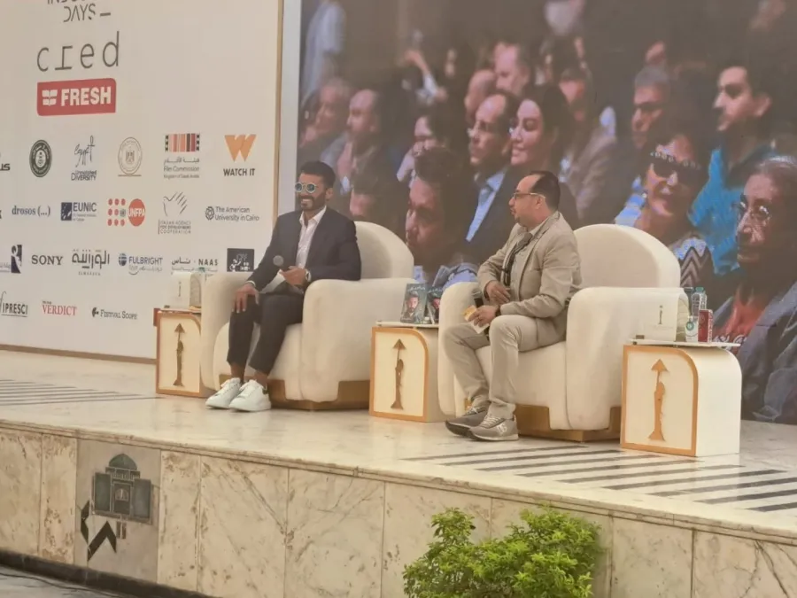 خالد النبوي من الجلسة الحوارية بمهرجان القاهرة السينمائي الدولي- الصورة خاصة بسيدتي من تصوير سيد أحمد