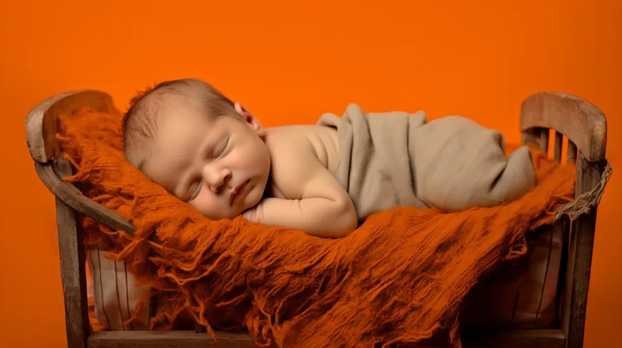 صورة لرضيع ينام على بطنه