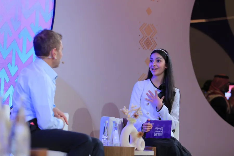 ليندا الفيصل من جلسة مؤسس تطبيق Shazam، كريس بارتون في منتدى مسك العالمي 