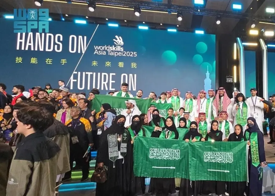 الوفد السعودي يرفع راية المملكة في مسابقة المهارات الآسيوية 2025 - الصورة من وكالة الأنباء السعودية "واس"