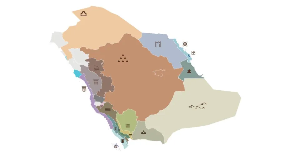 خريطة العمارة السعودية - الصورة من الموقع الرسمي للعمارة السعودية