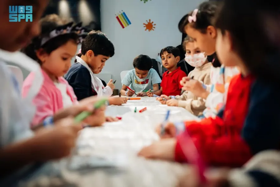 ركن الفنون والتشكيل في منطقة الطفل. الصورة من وكالة الأنباء السعودية "واس"