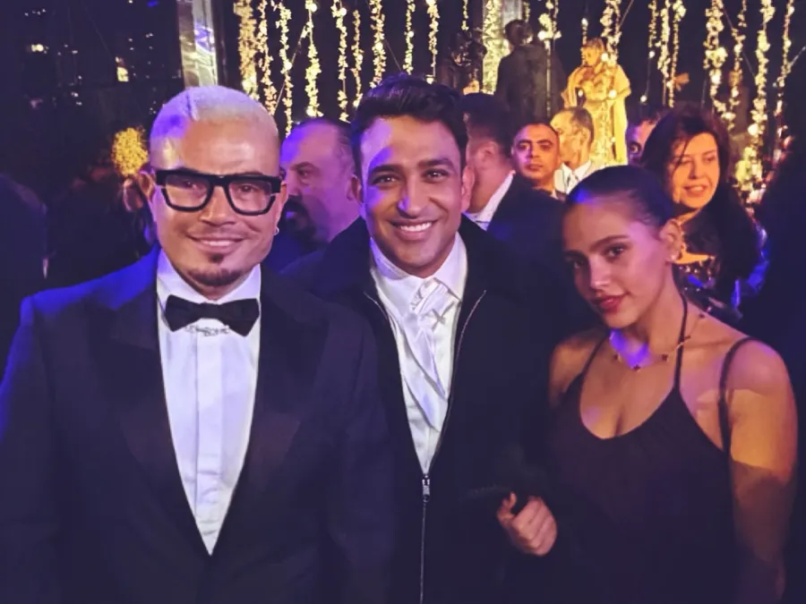 عمرو دياب وابنته جنا مع تامر حسين -الصورة من حساب تامر حسين على إنستغرام