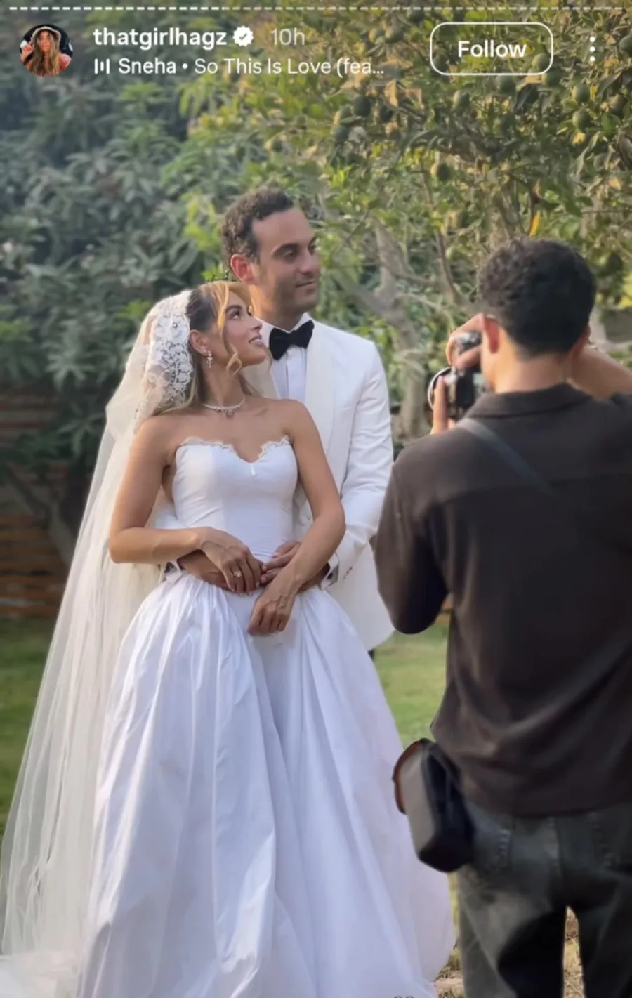 لقطات من زفاف هاجر السراج- الصورة ستوري من حسابها الرسمي على إنستغرام