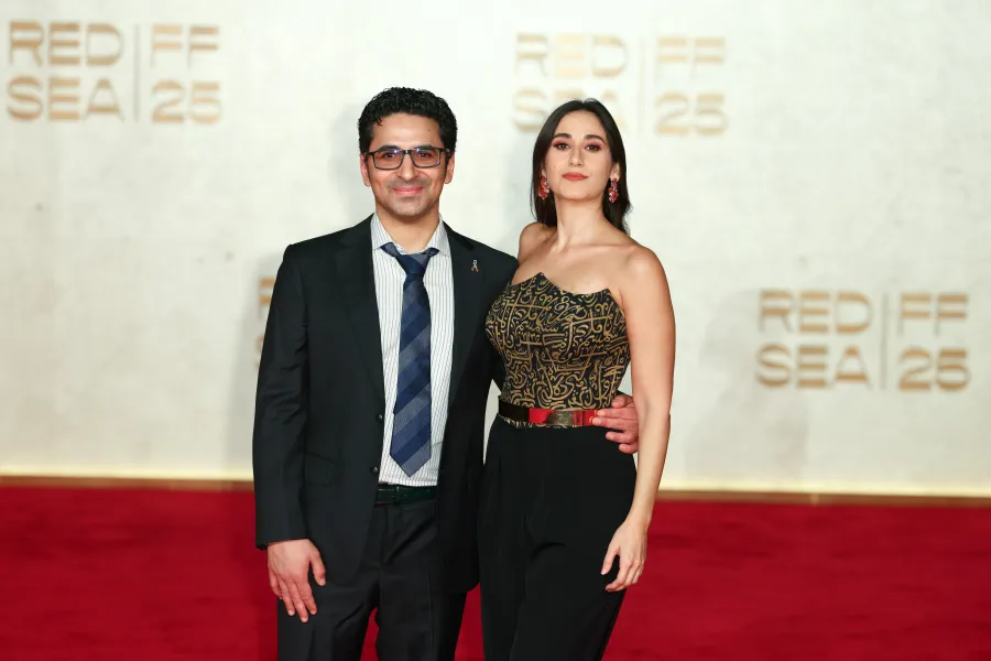 ماريا زريق  والمخرج سعيد زاغة -مصدر الصورة:Tim P. Whitby/Getty Images for The Red Sea International Film Festival)
