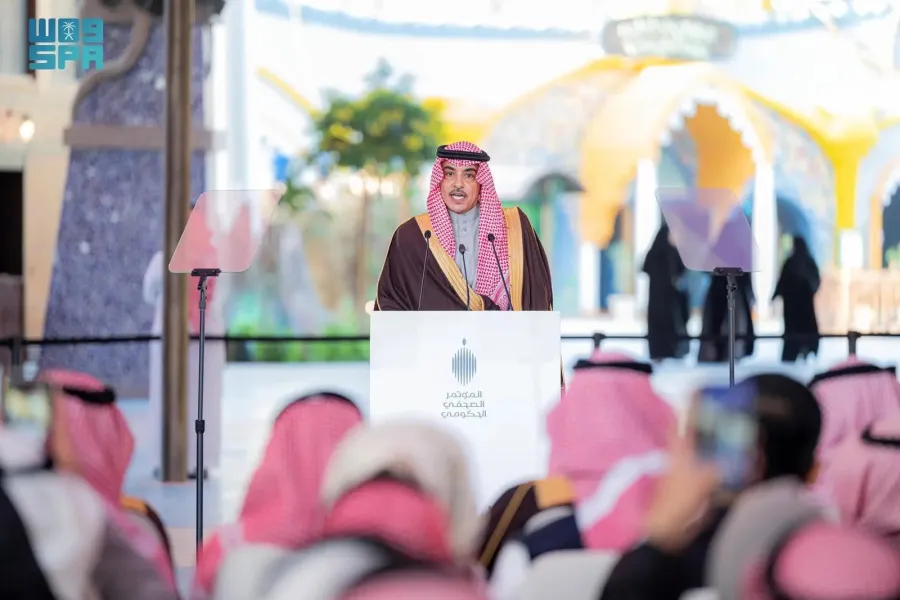 وزير الإعلام السعودي في المؤتمر الصحفي الحكومي - الصورة من وكالة الأنباء السعودية "واس"