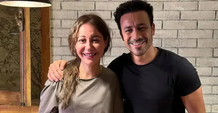 أحمد داوود ومنة شلبي من كواليس الهوى سلطان- الصورة من حساب منة شلبي على إنستغرام