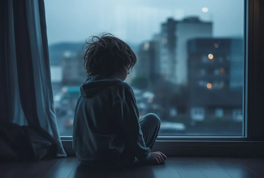 صورة لطفل حزين