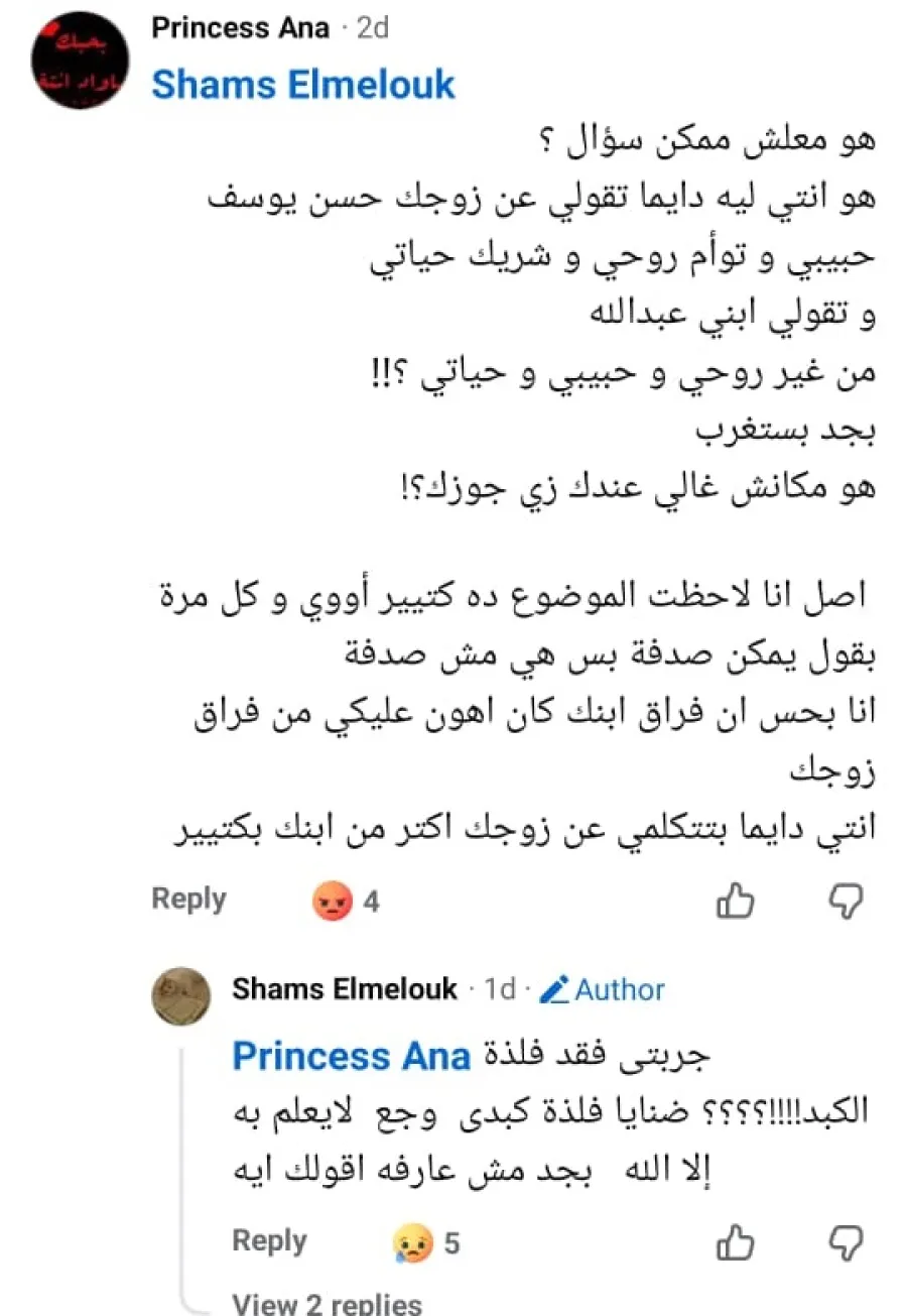 رد الفنانة شمس البارودي على متابعة هاجمتها - الصورة سكرين شوت من حساب شمس البارودي على فيسبوك