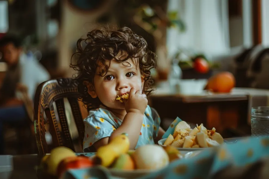 صورة لطفلة تأكل