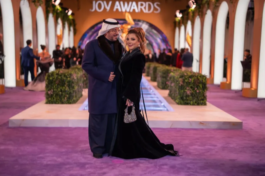 أصالة وزوجها فائق حسن- الصورة من المكتب الإعلامي لهيئة الترفيه السعودية