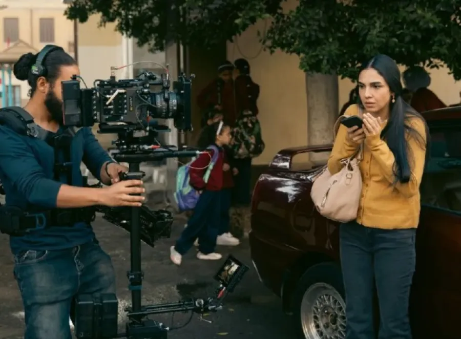 سلمى أبوضيف في كواليس مسلسل عرض وطلب- الصورة من حسابها على إنستغرام