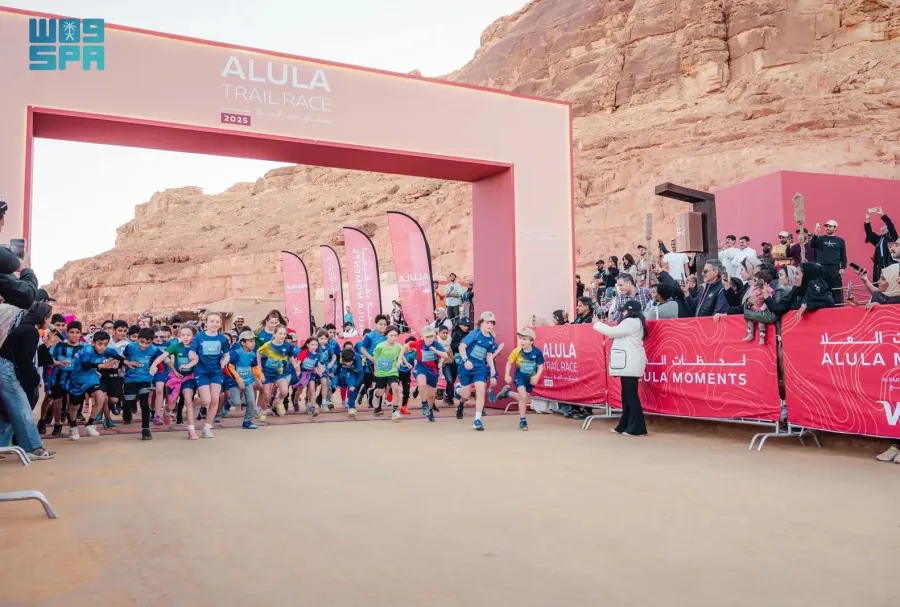 مشاركة الأطفال في نسخة 2025 من سباق درب العلا. الصورة من وكالة الأنباء السعودية "واس"