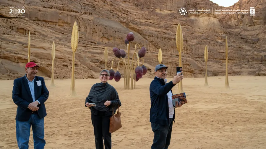 ضيوف المنتدى السعودي للإعلام في العلا. الصورة من الحساب الرسمي للهيئة الملكية لمحافظة العلا على منصة x