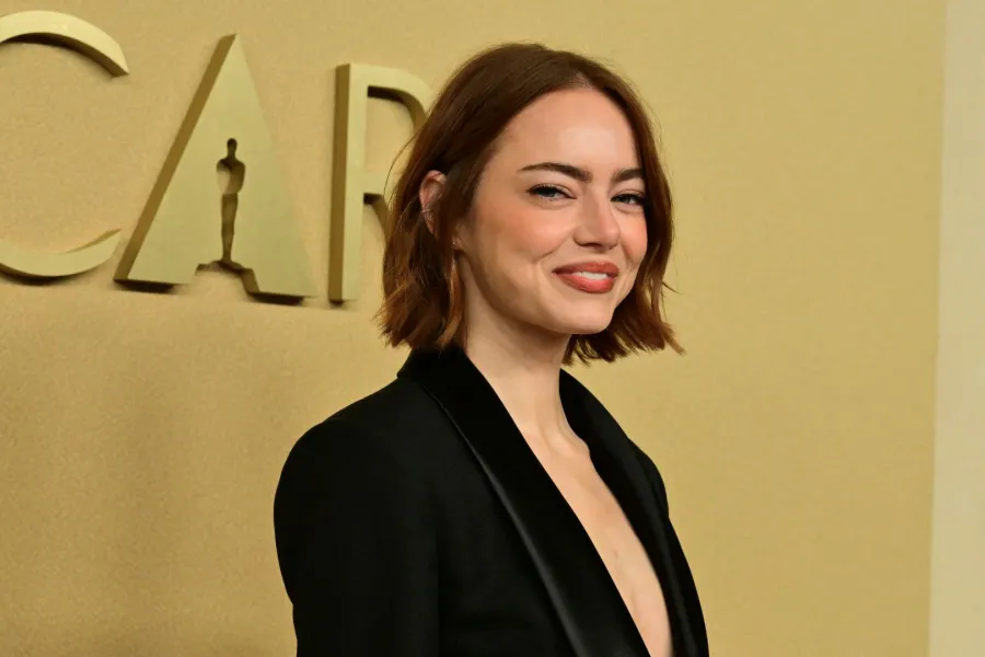 إيما ستون Emma Stone في في حفل غداء المرشحين لجوائز الأوسكار. مصدر الصورة: Frederic J. Brown / AFP