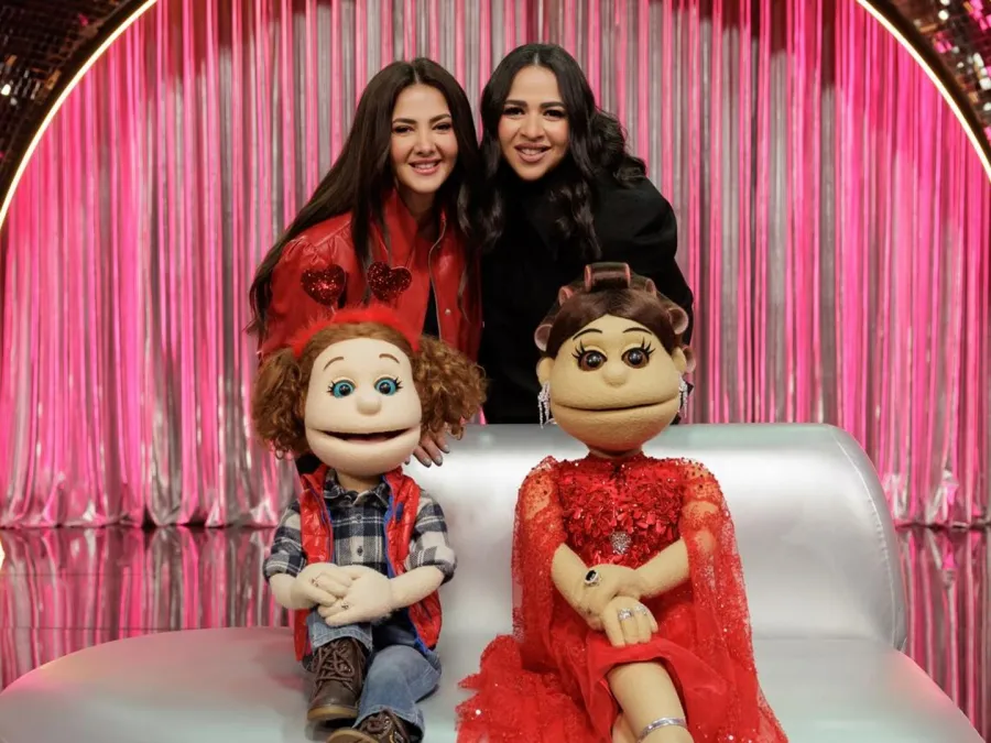 إيمي ودنيا سمير غانم في برنامج أبلة فاهيتا- الصورة من حساب ايمي على إنستغرام