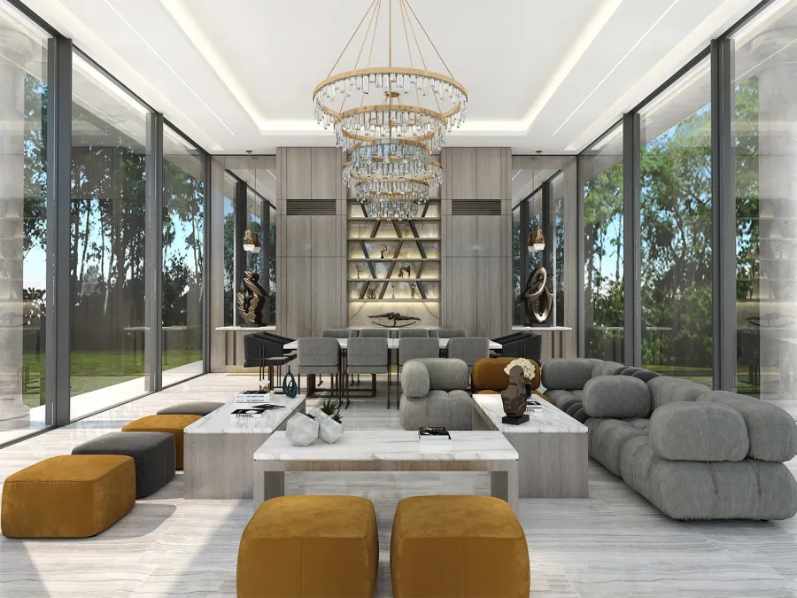 الصورة تعكس تصميماً بتوقيع شركة Kgroup Interior Architecture & Contracting