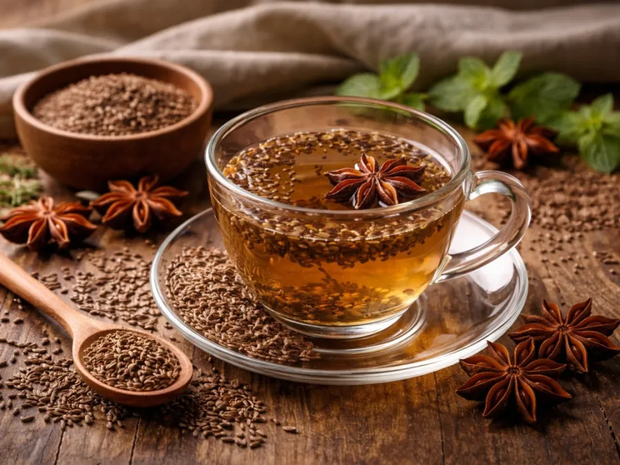 يُعتبر مزيج الكراوية واليانسون من أشهر العصائر العشبية