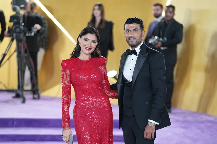 مي عمر وزوجها محمد سامي في حفل جوائز صناع الترفيه 2024 ( مصدر الصورة: Amal Alhasan/Getty Images for GEA)