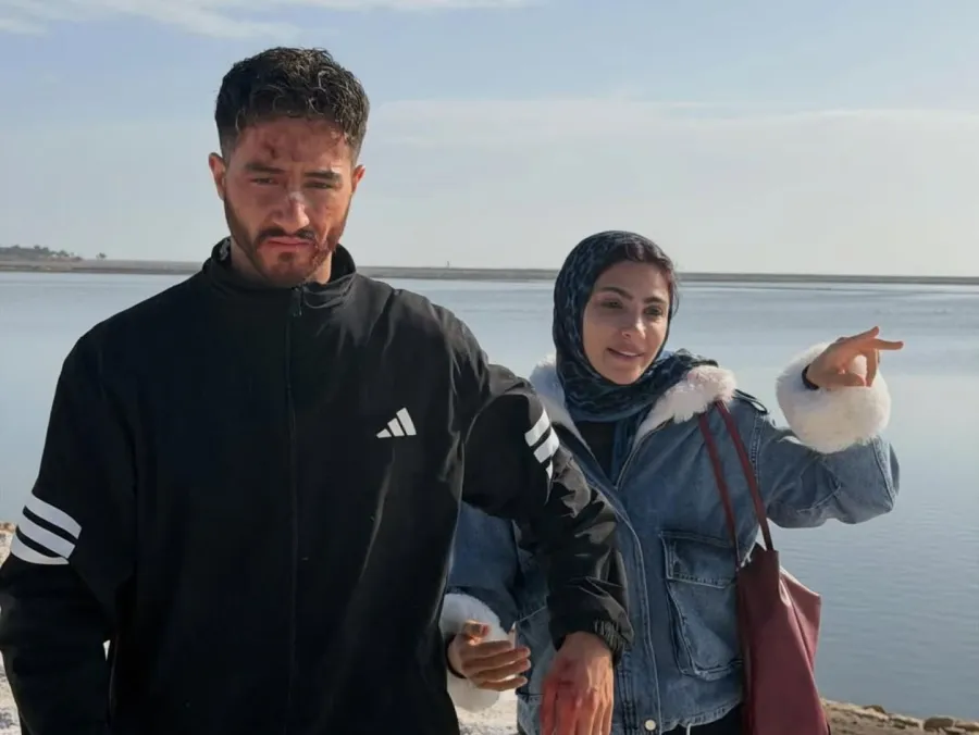 أحمد مالك وهدى المفتي من كواليس مسلسل سوا سوا- الصورة من حسابه على إنستغرام