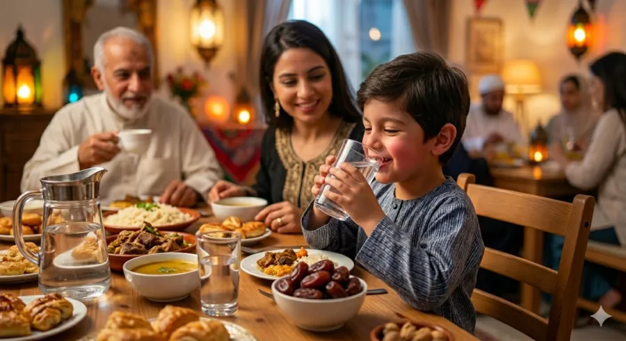 صورة طفل يشرب الماء